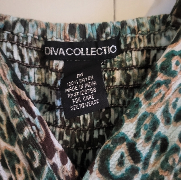 Diva Collection Blue, Green and Silver Asymmetrical Sequin Sundress - Picture 3 of 5